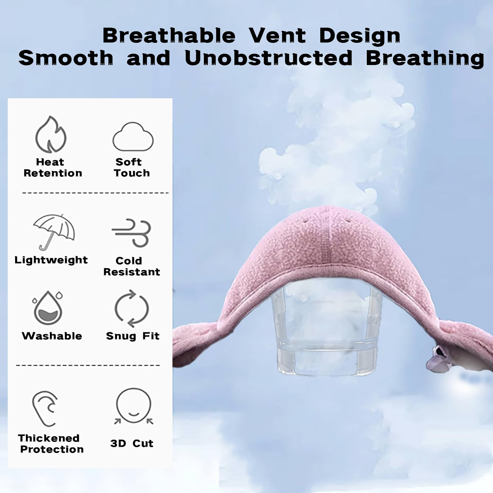 Fleece-Lined Cotton Mask with Windproof Ear Covers 14