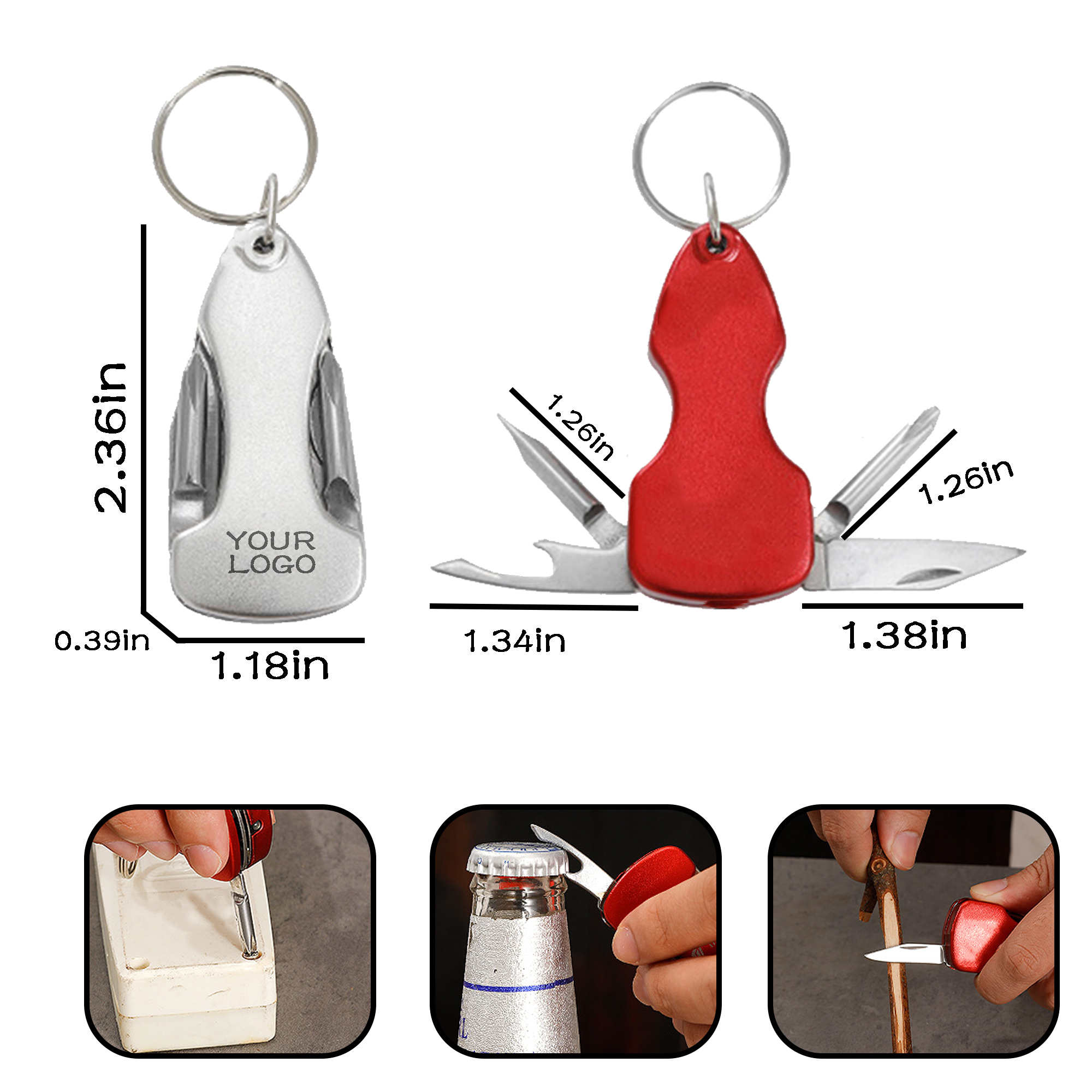 MOQ 20 PCS Keychain Survival Tool 5