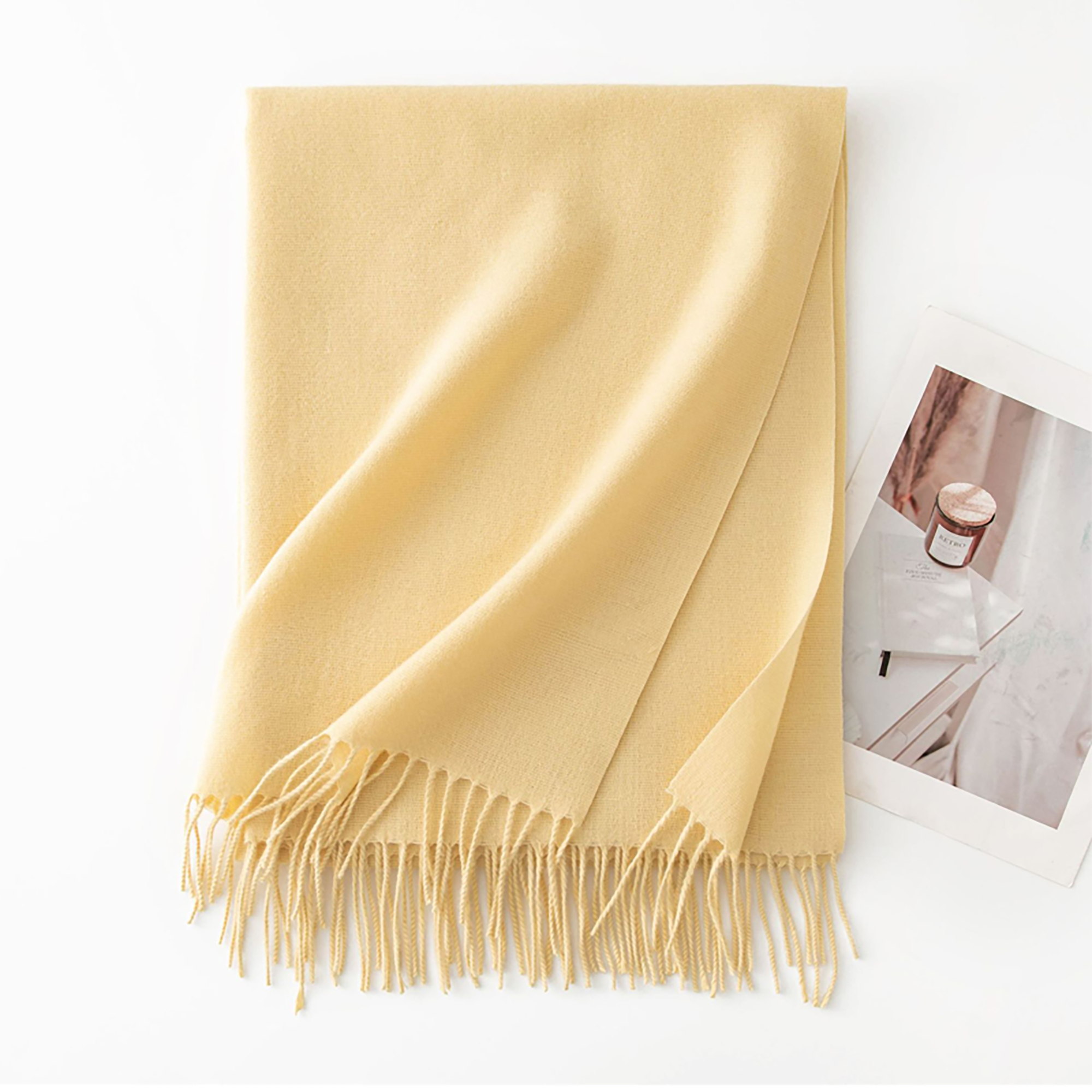 Oversized Pashmina Shawl with Tassel 7
