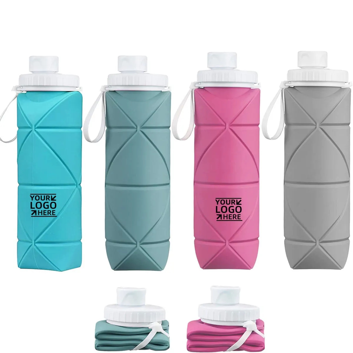 Leakproof Valve Collapsible 20oz Water Bottles