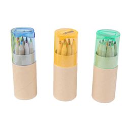 12-Piece Colored Pencil Set In Tube With Sharpener