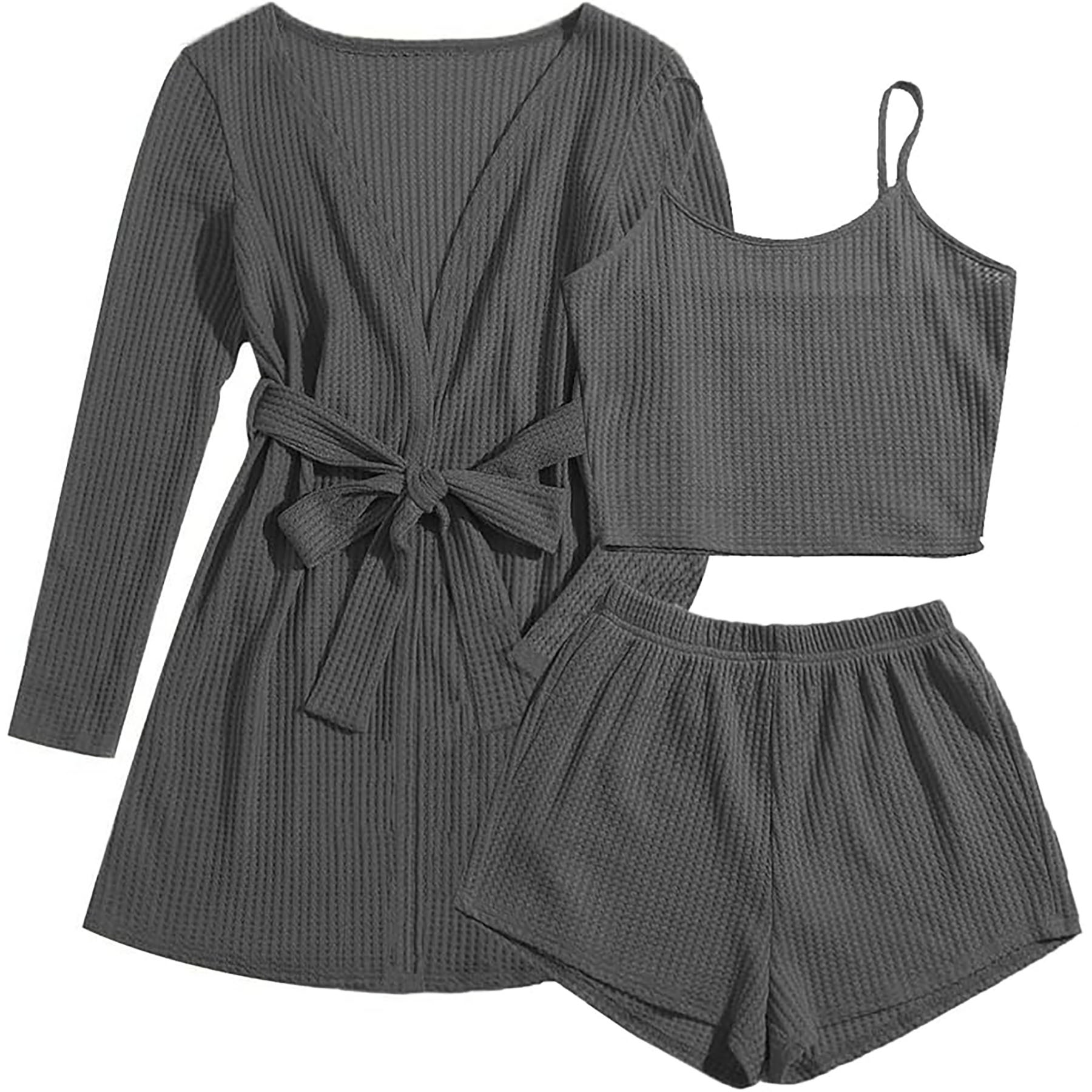  Womens 3 Piece Waffle Knit Pajama 40