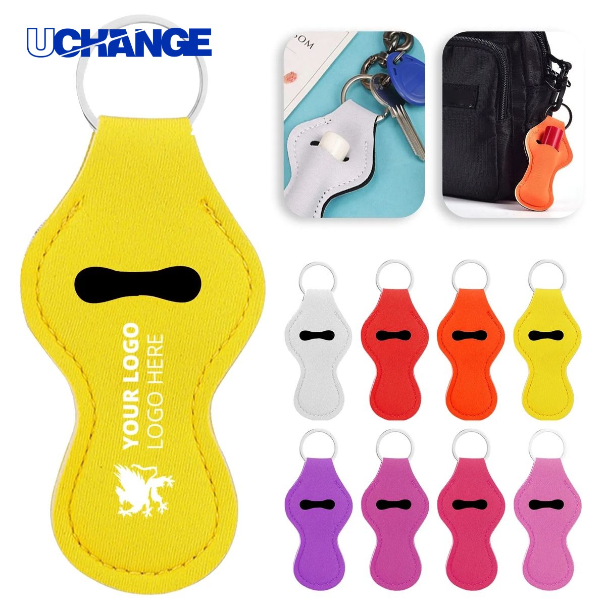 Neoprene Lip Balm Holder Keychain