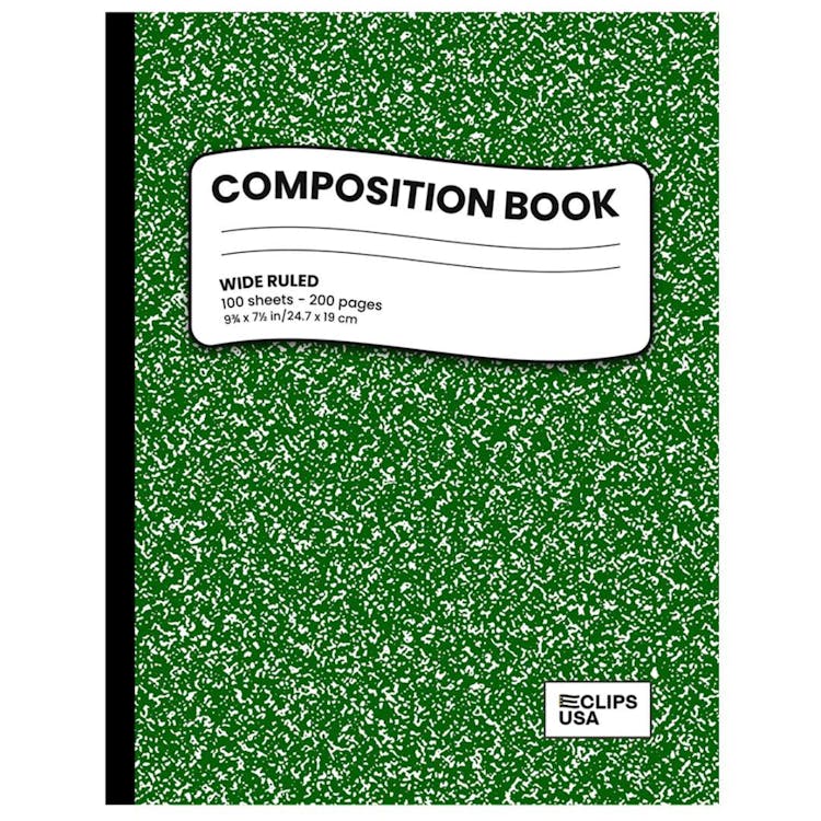 Marbled Composition Notebook - 100 Sheets Green