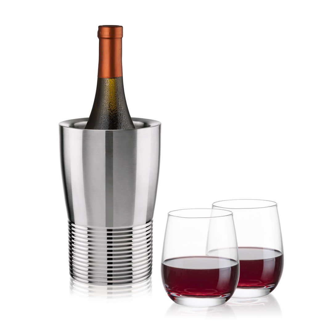 Genoa Wine Cooler & Salem Stemless Wine Set - Thumbnail 2
