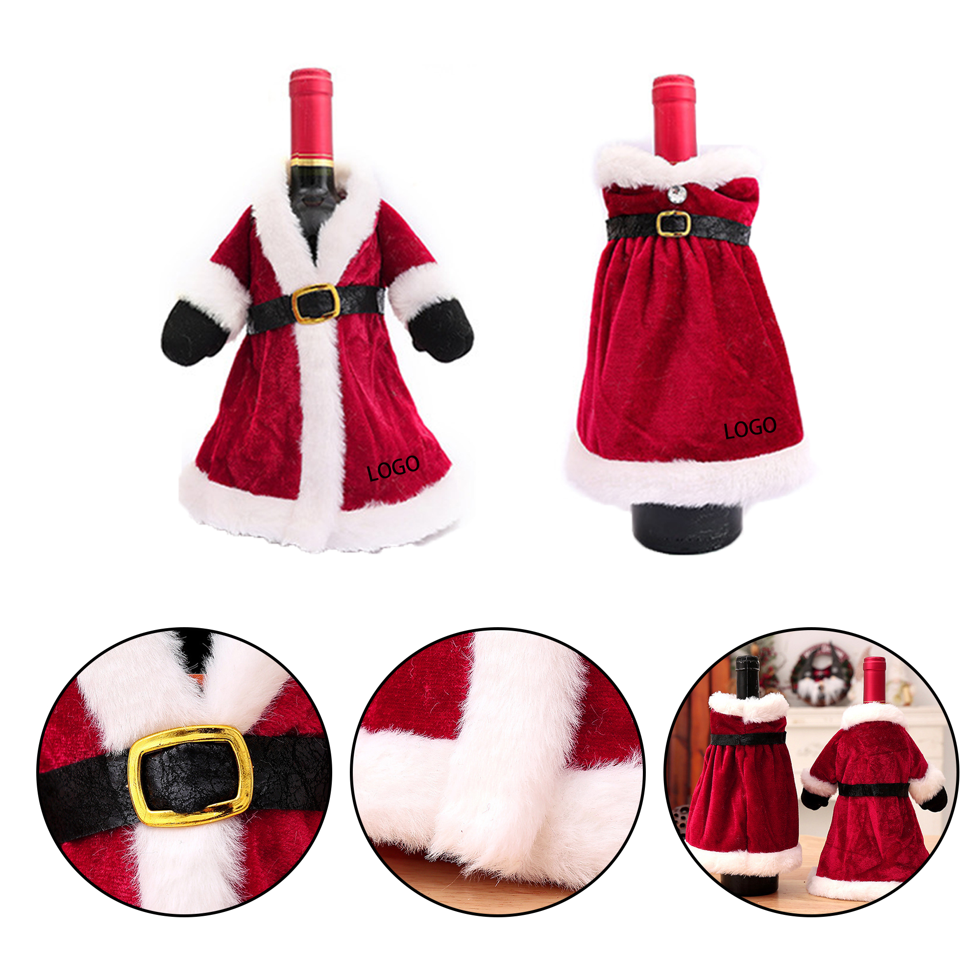 MOQ:10pcs Christmas Wine Bottle Dress 4