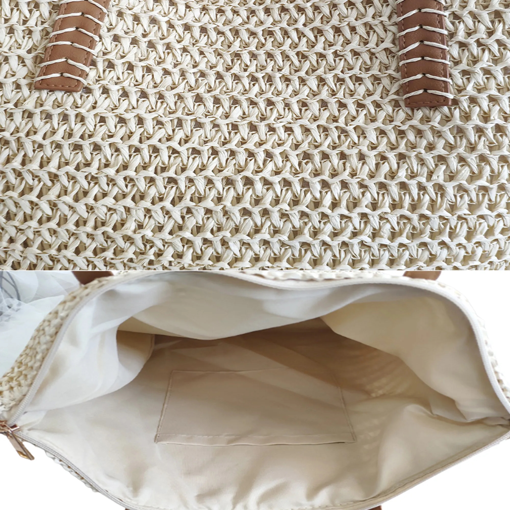 Straw Woven Shoulder Tote Bag 11