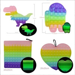 Dinosaur Shape Camouflage Push Pop Bubble Fidget Toy