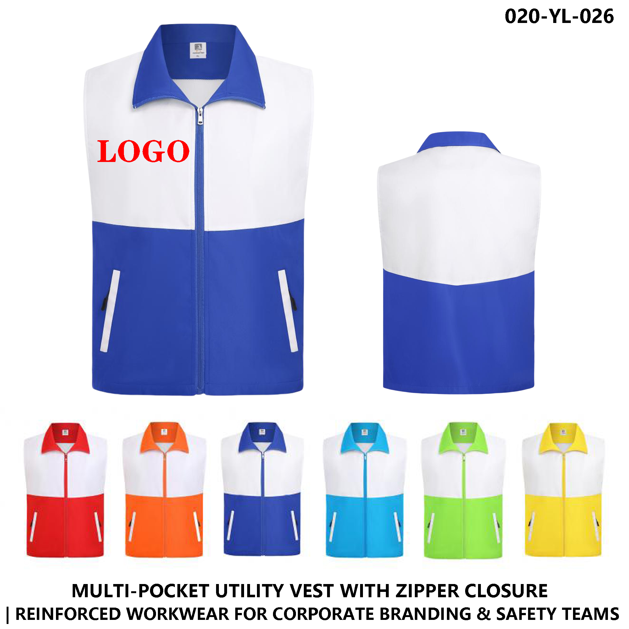 Color Block Zipper Vest ?C Double Layer Style, Custom Logo Ready 3