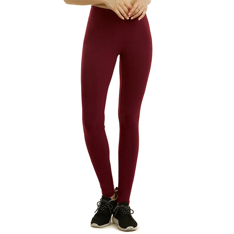 Women's Cotton Leggings - Medium Burgundy 3