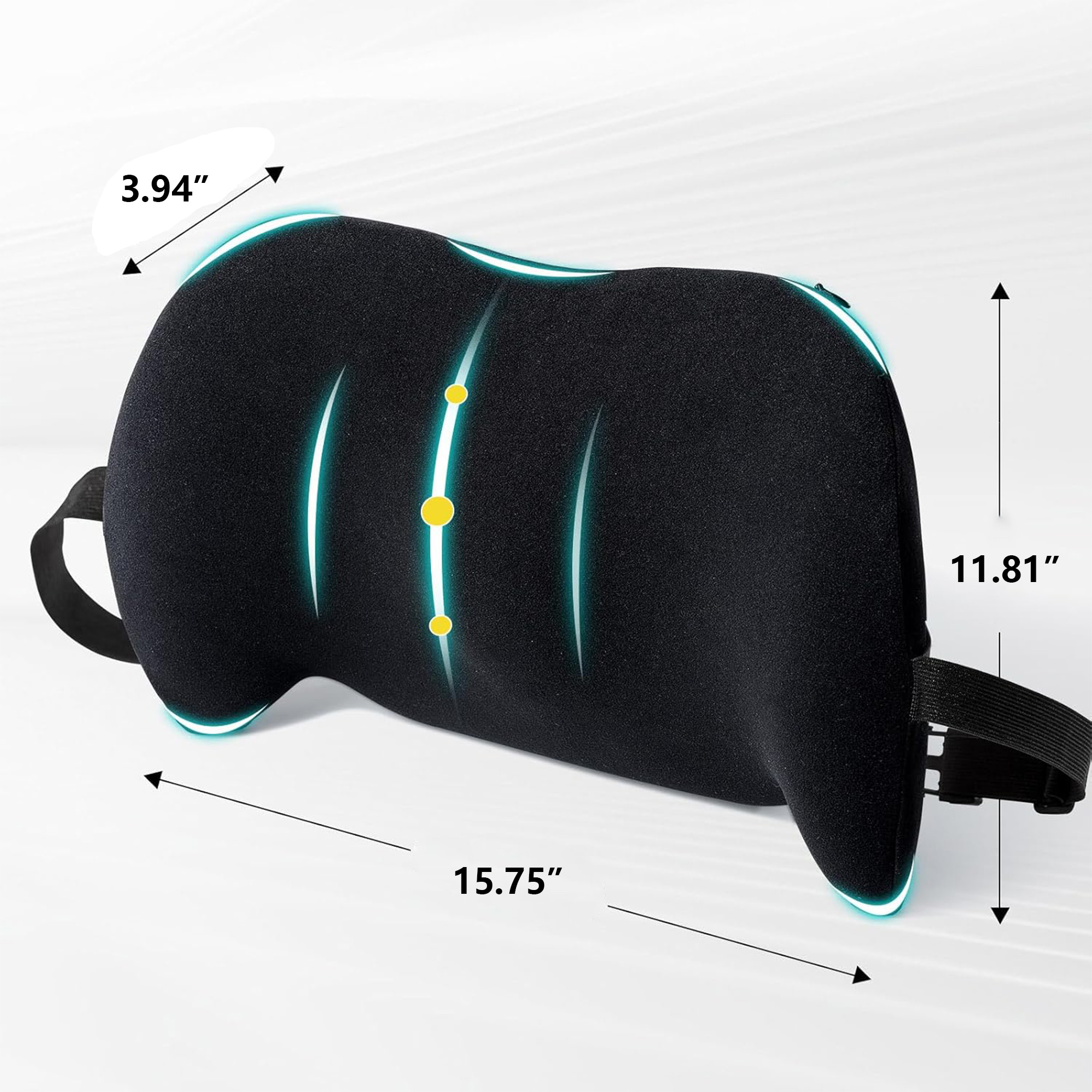 Adjustable Straps Lumbar for Office, Home, Car 4