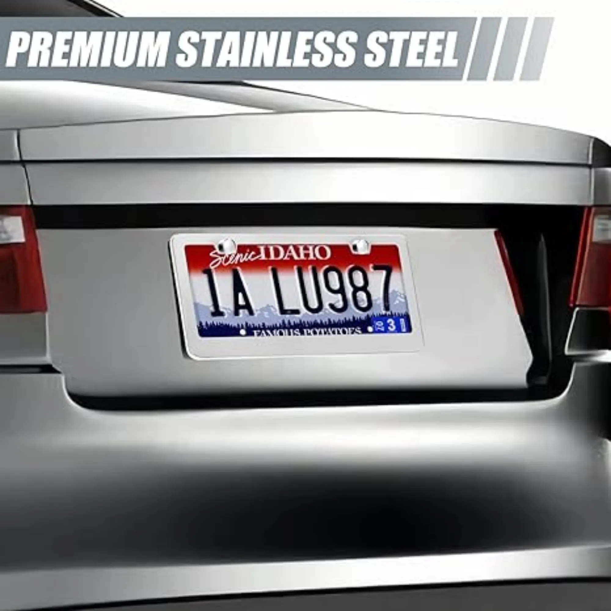Aluminum License Plate Frame Car Accessories Durable Set 8
