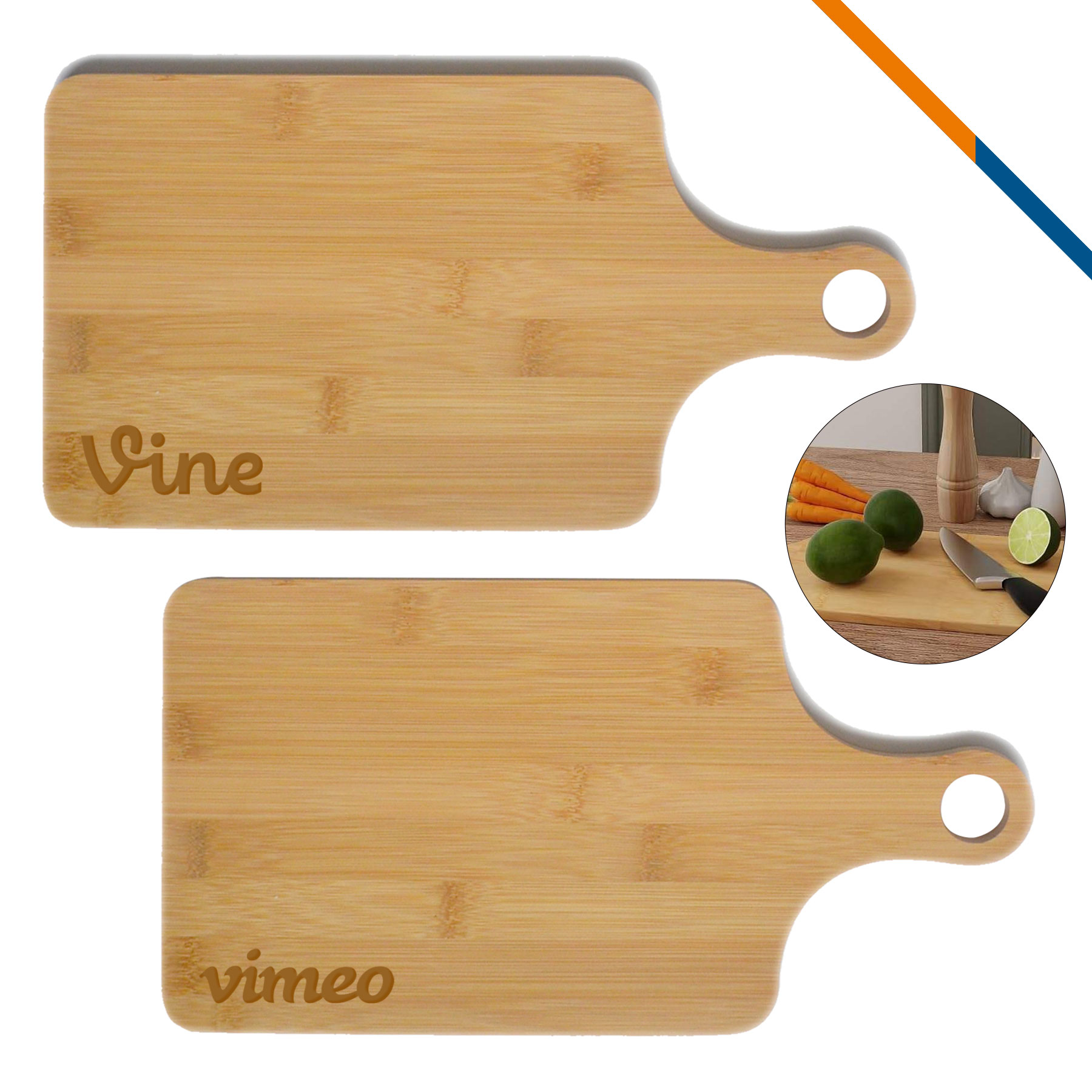 Moliere Bamboo Square Cutting Board With Handle