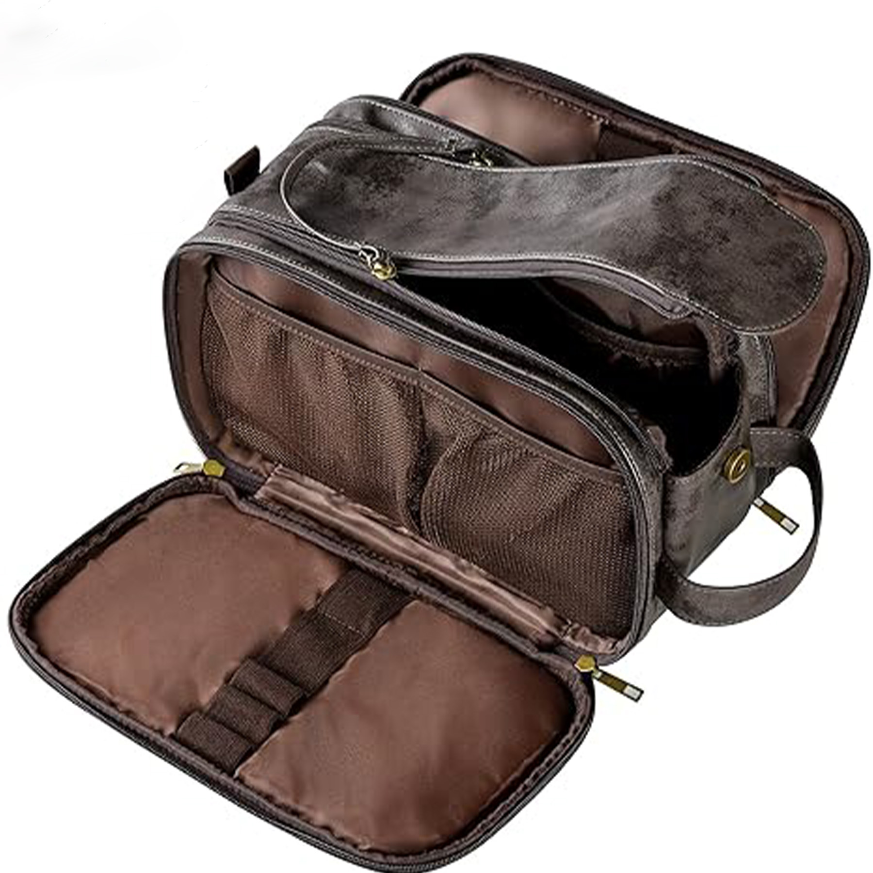Men's Leather Storage Toiletry Bag 22