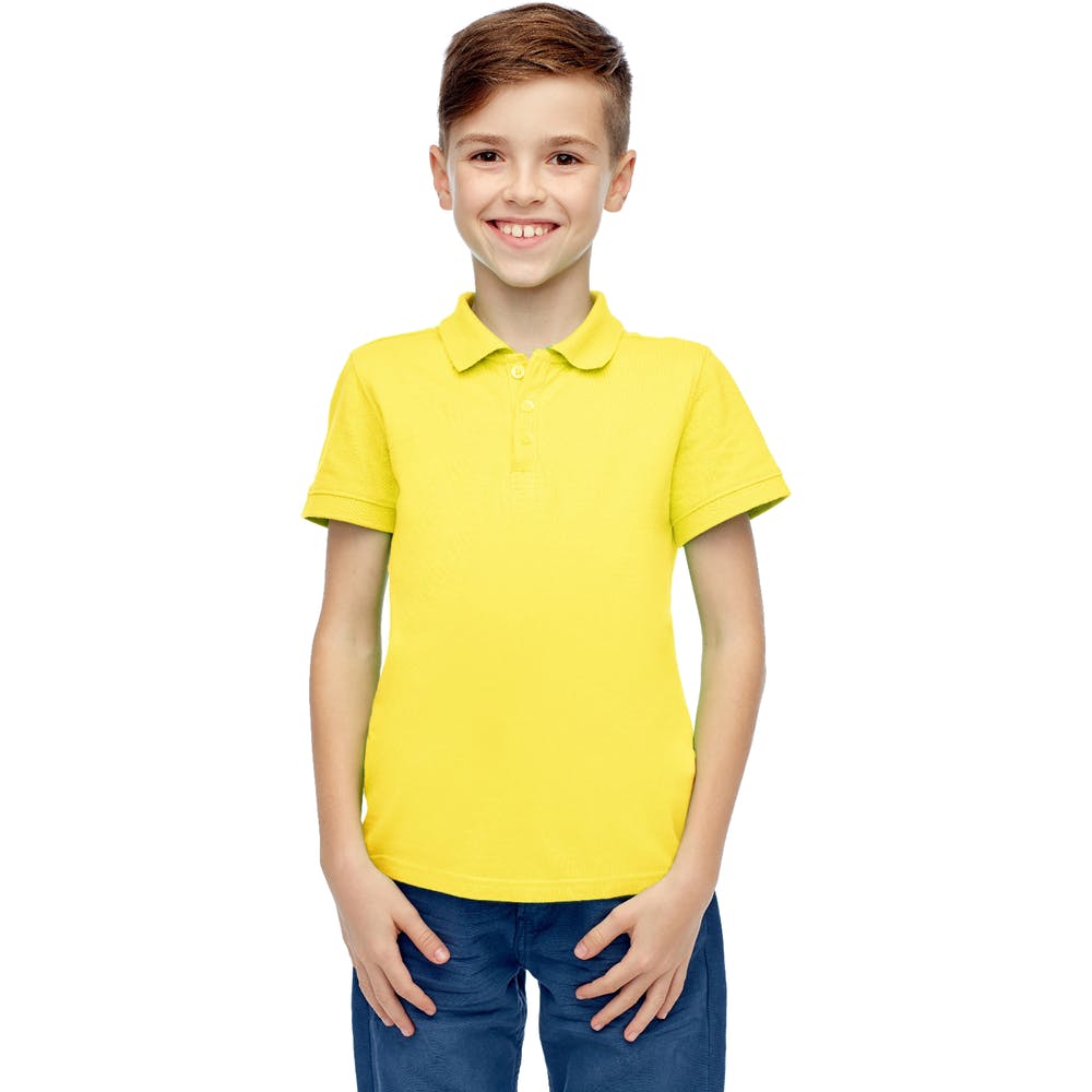 Boys' Uniform Polo Shirts - Yellow Short Sleeve Size 7 3