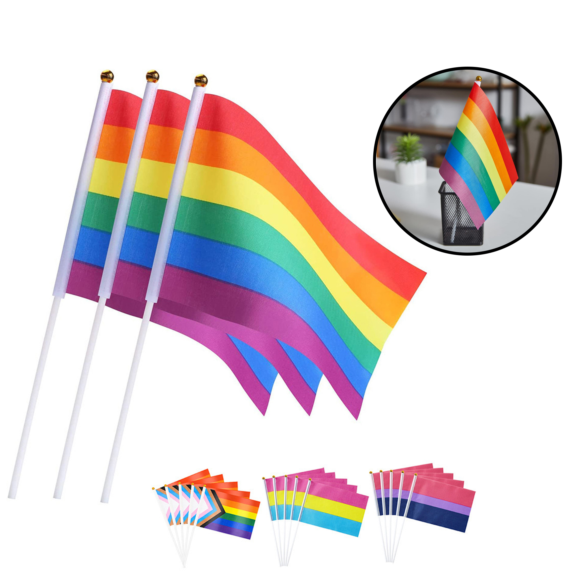 MOQ 50Patriotic Hand Waving Flags for Parades & Events 7