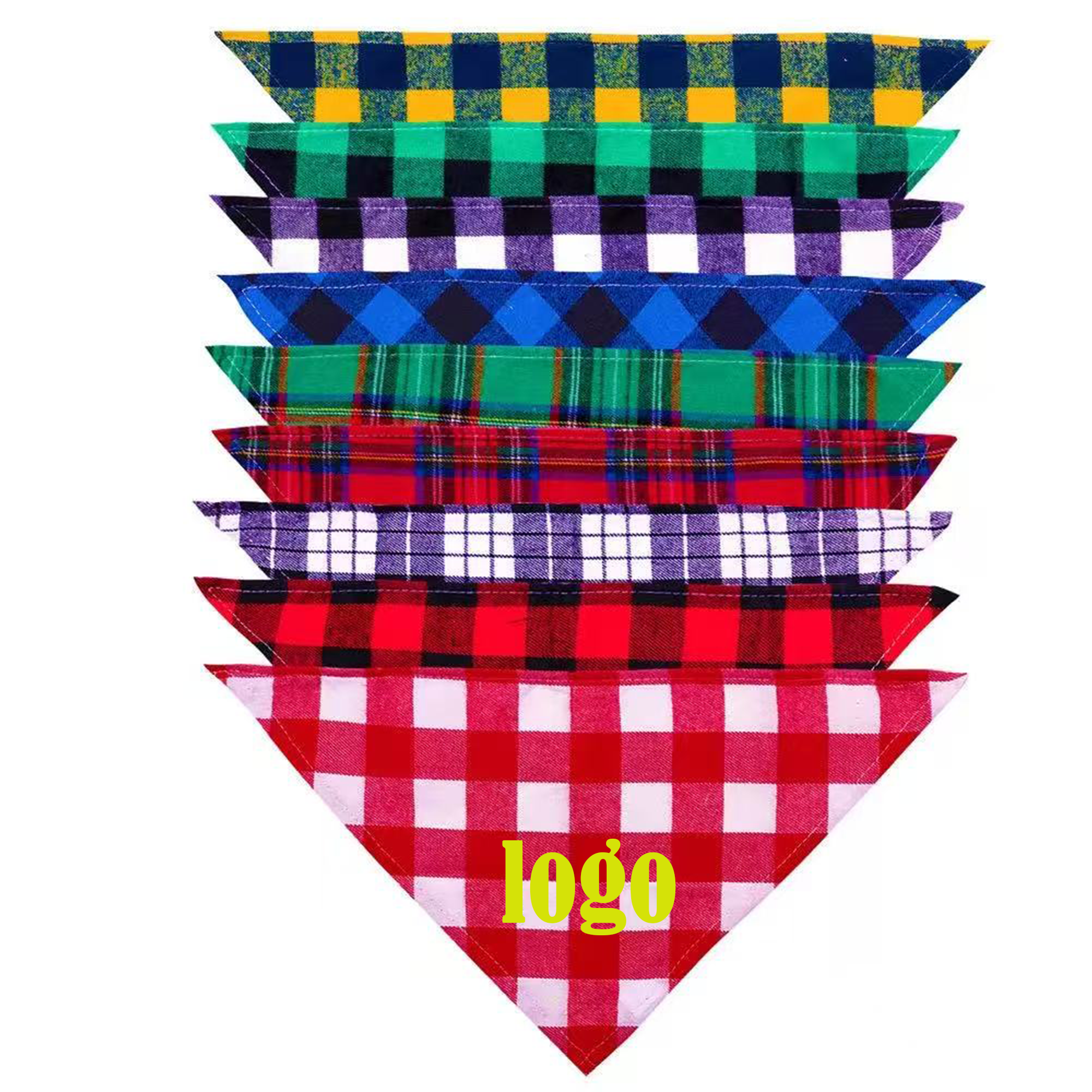 Cute Summer Plaid Dog Bandana 5