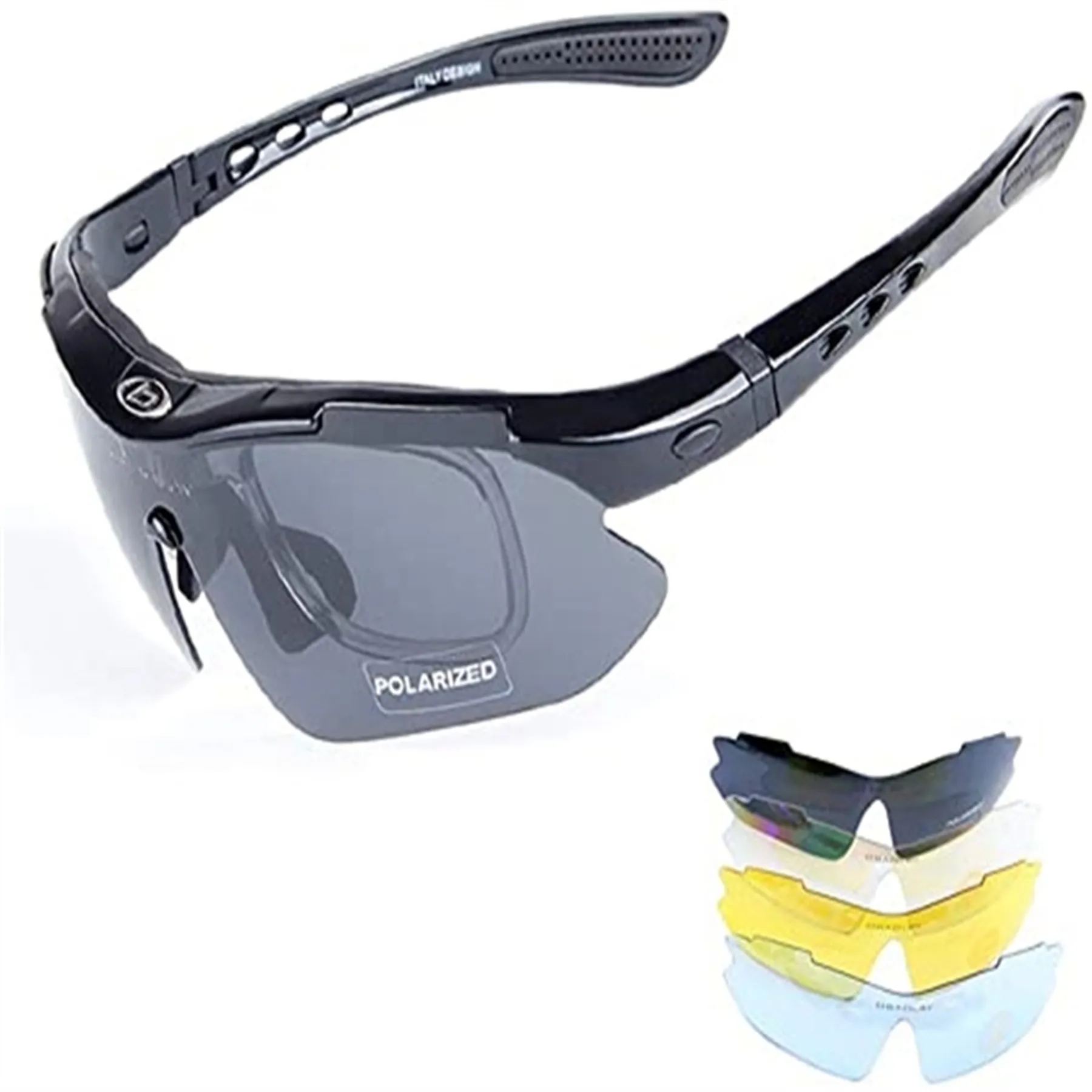 Polarized 5 Lens Sports Sunglasses