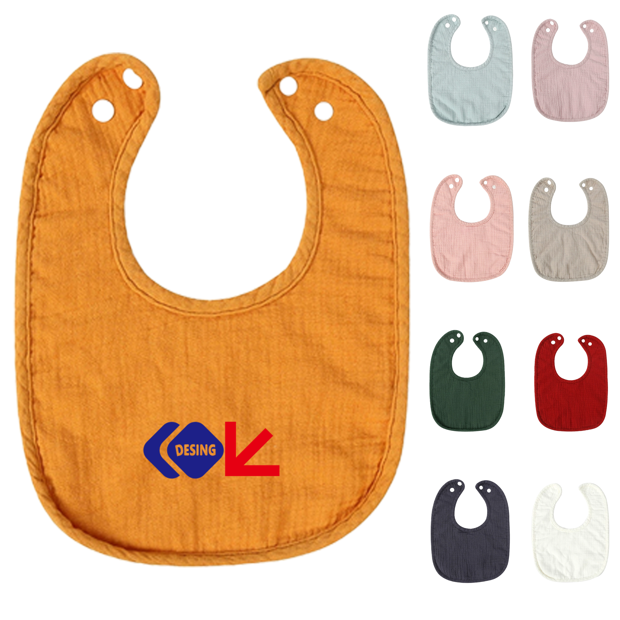 Soft Cotton Gauze Baby Bibs, Waterproof and Absorbent 3