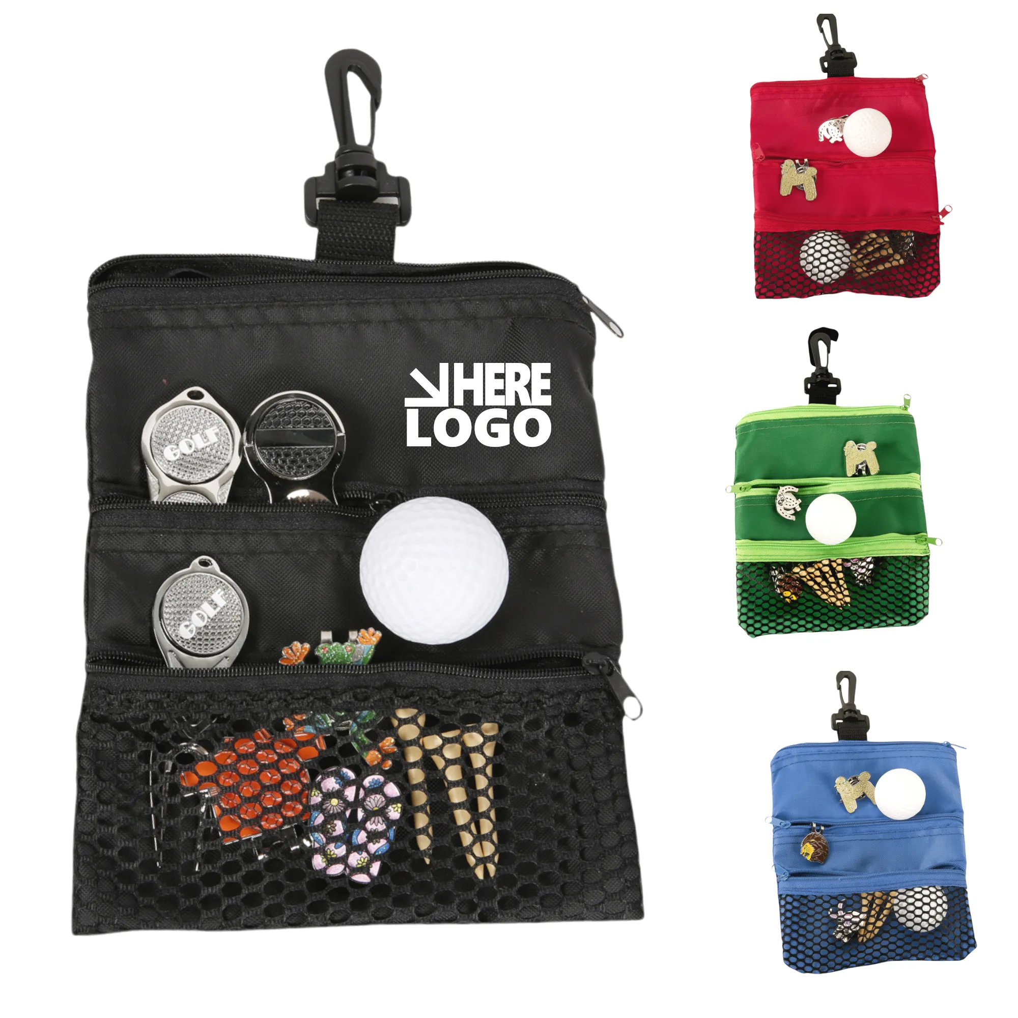 MOQ 100 Golf Ball Bag With Clip 7
