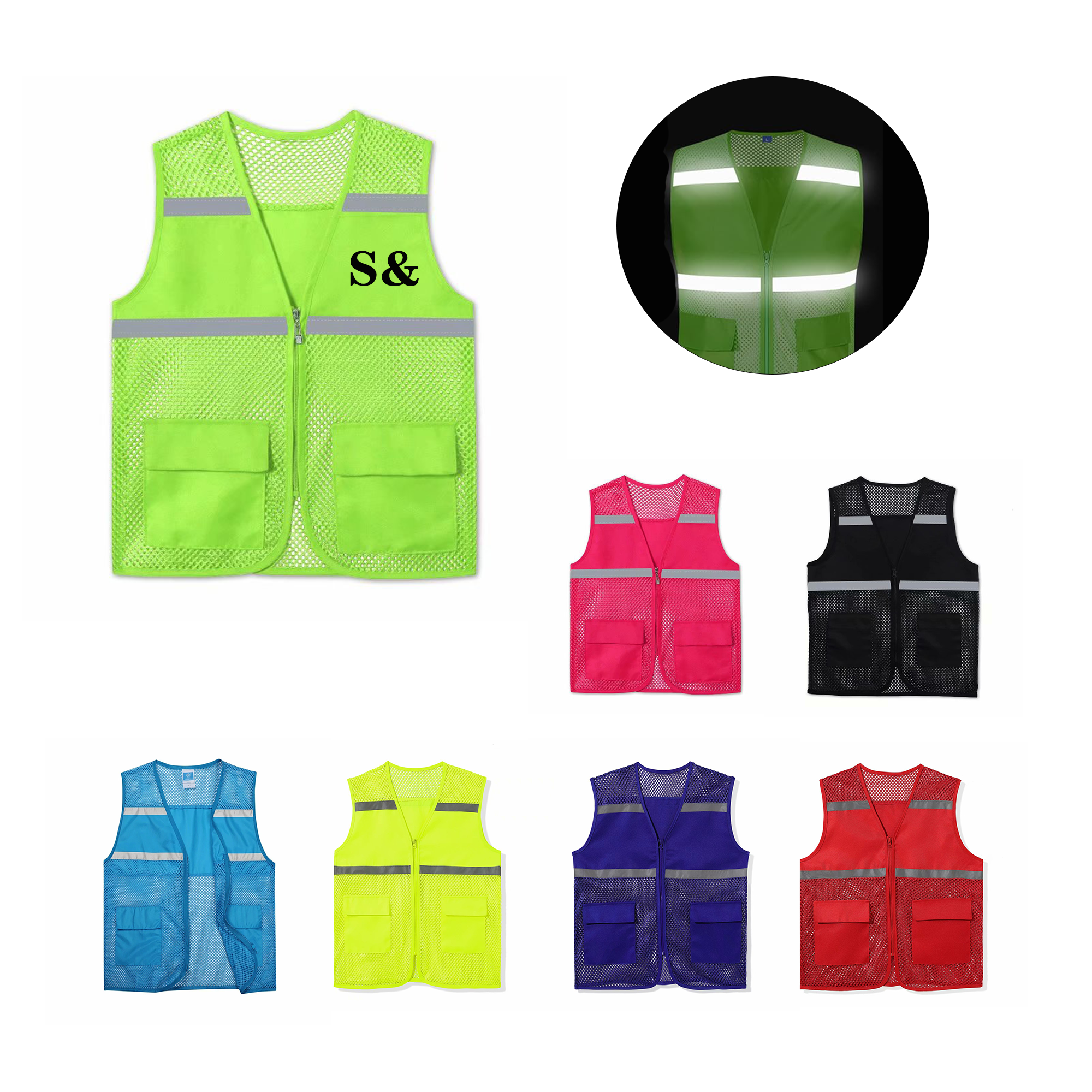 Fishnet Vest With Reflective Strip 7