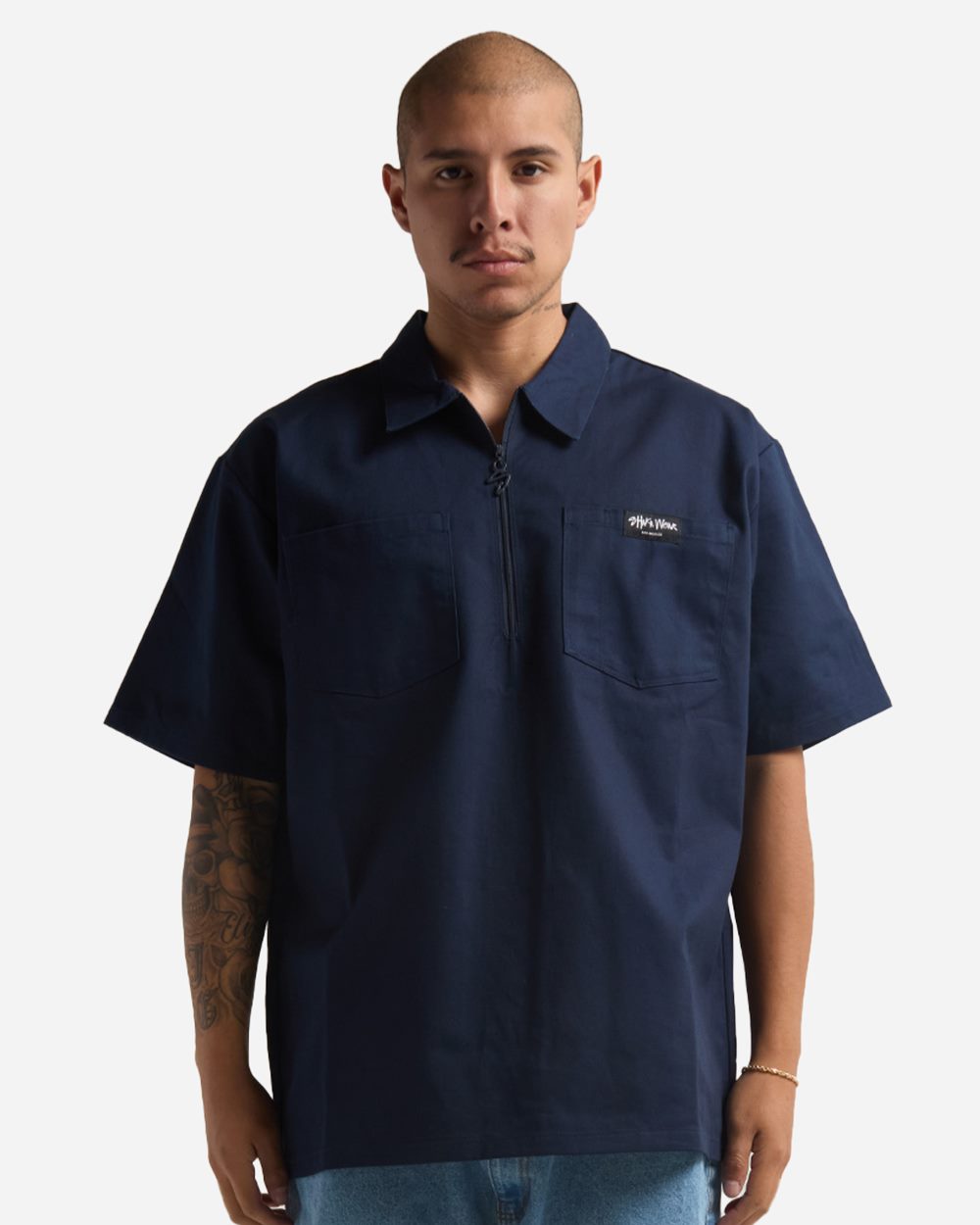 Unisex Quarter-Zip Short Sleeve Work Shirt - SHQZWS