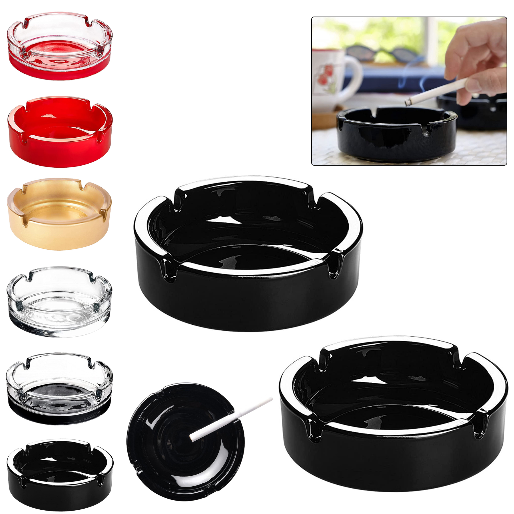Round Glass Ashtray 6