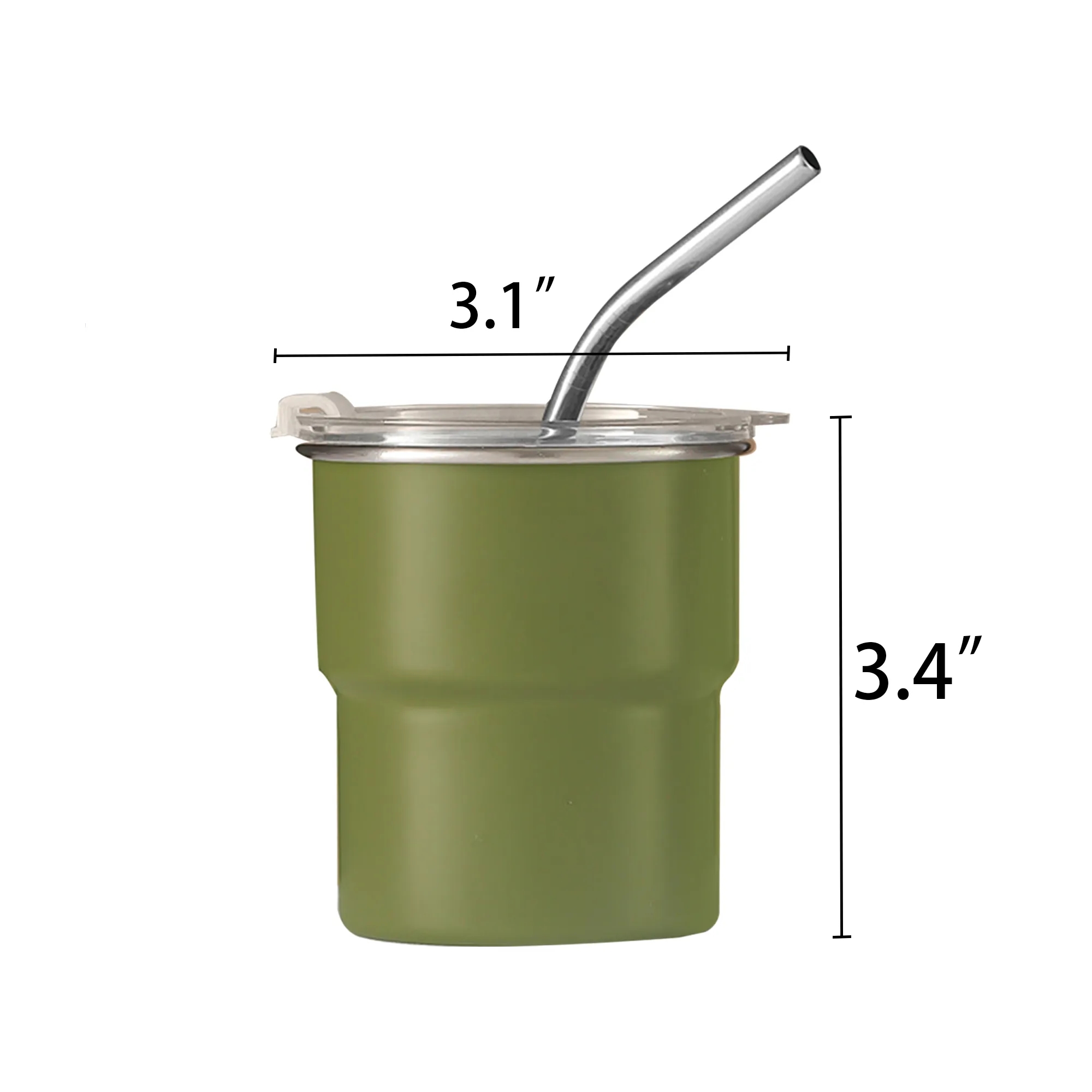 10OZ 304 Stainless Steel Coffee Mug With Lid Straw 7