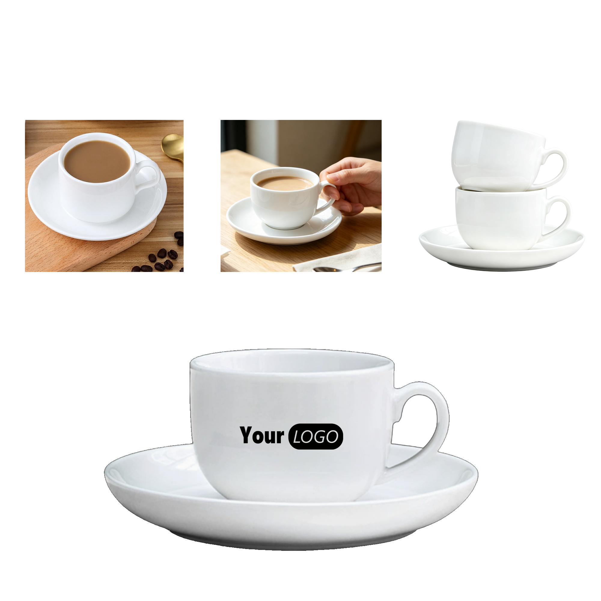 3 Inch Ceramic Coffee Cup with Saucer 2