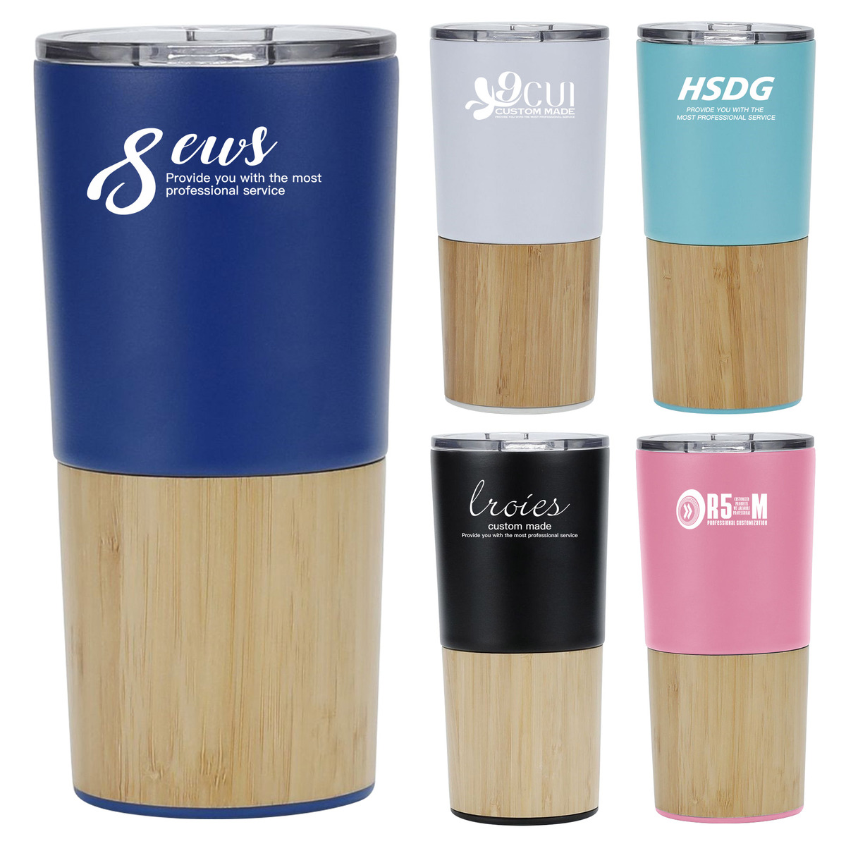 Double Wall Stainless Steel Tumbler with Bamboo Shell