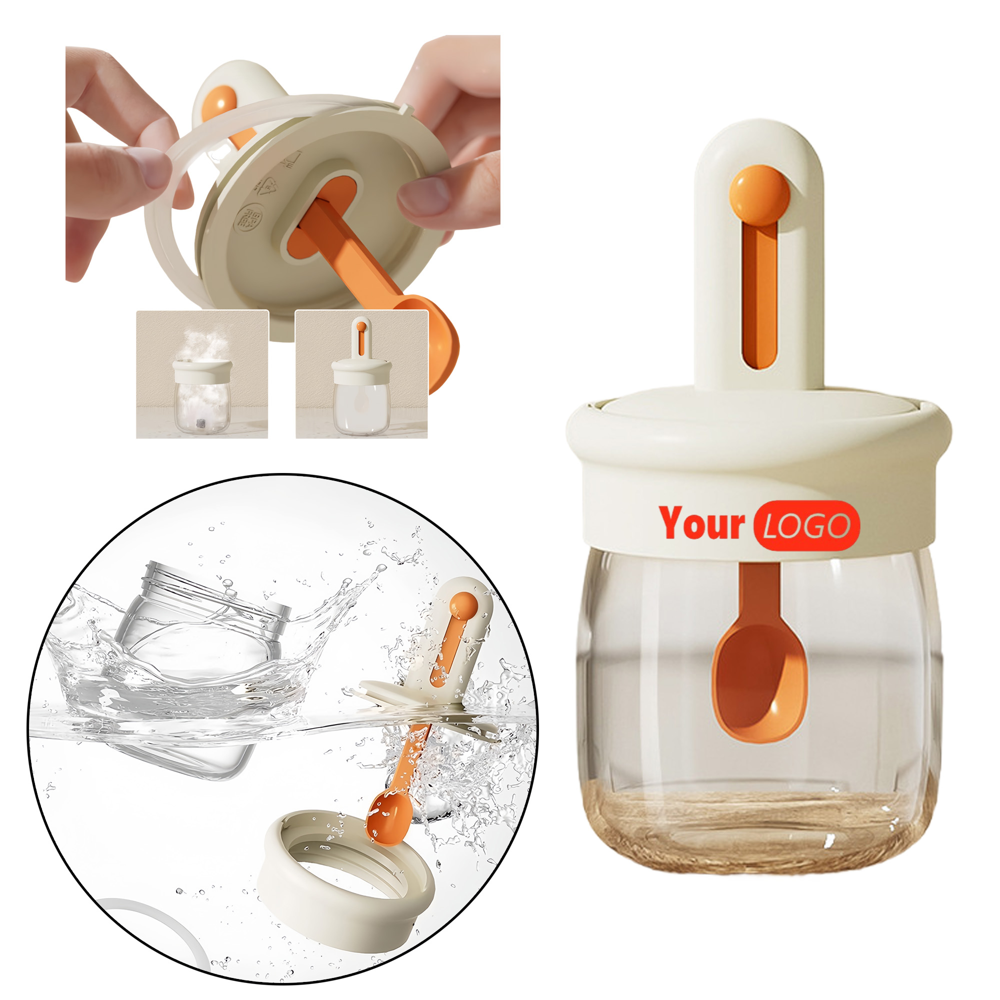 Spoon Lid Integrated Seasoning Jar 3