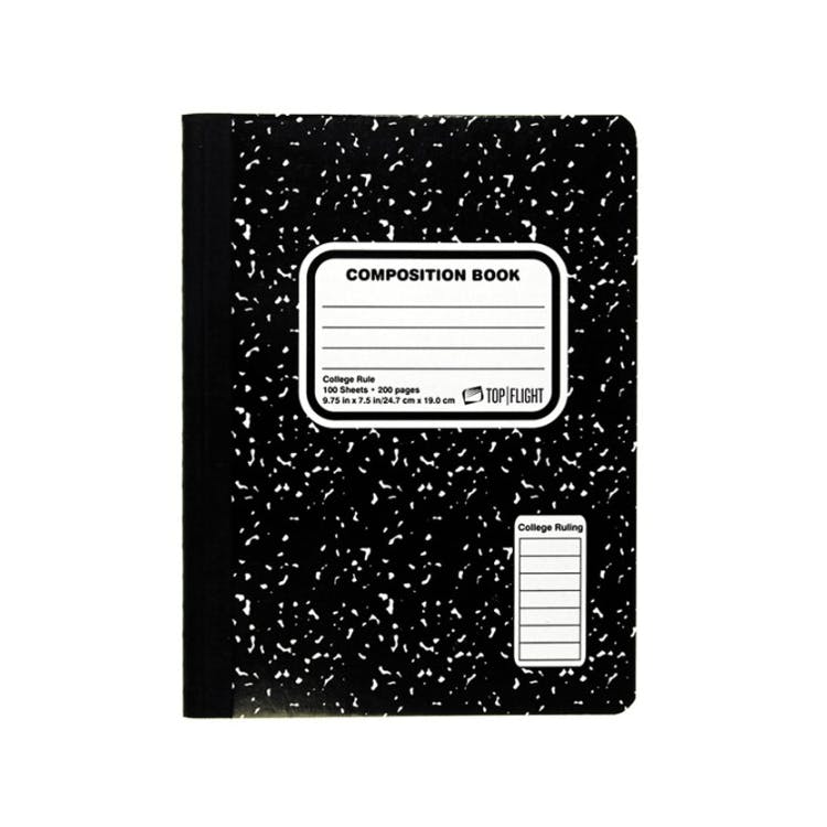 Marbled College Ruled Composition Book - 100 Sheets Black 3