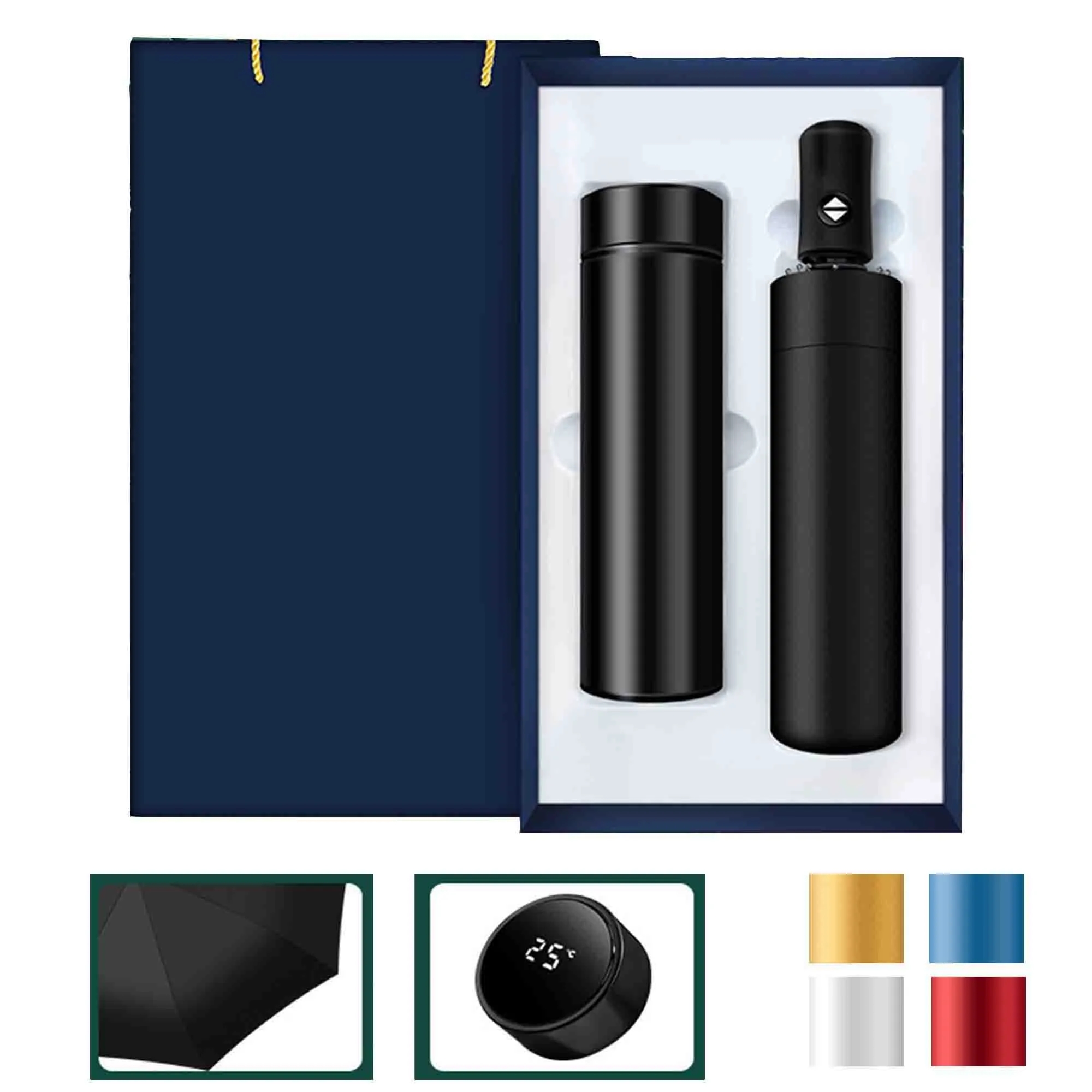 Gift Box Set Umbrella Smart Water Bottles Digital Temperatur