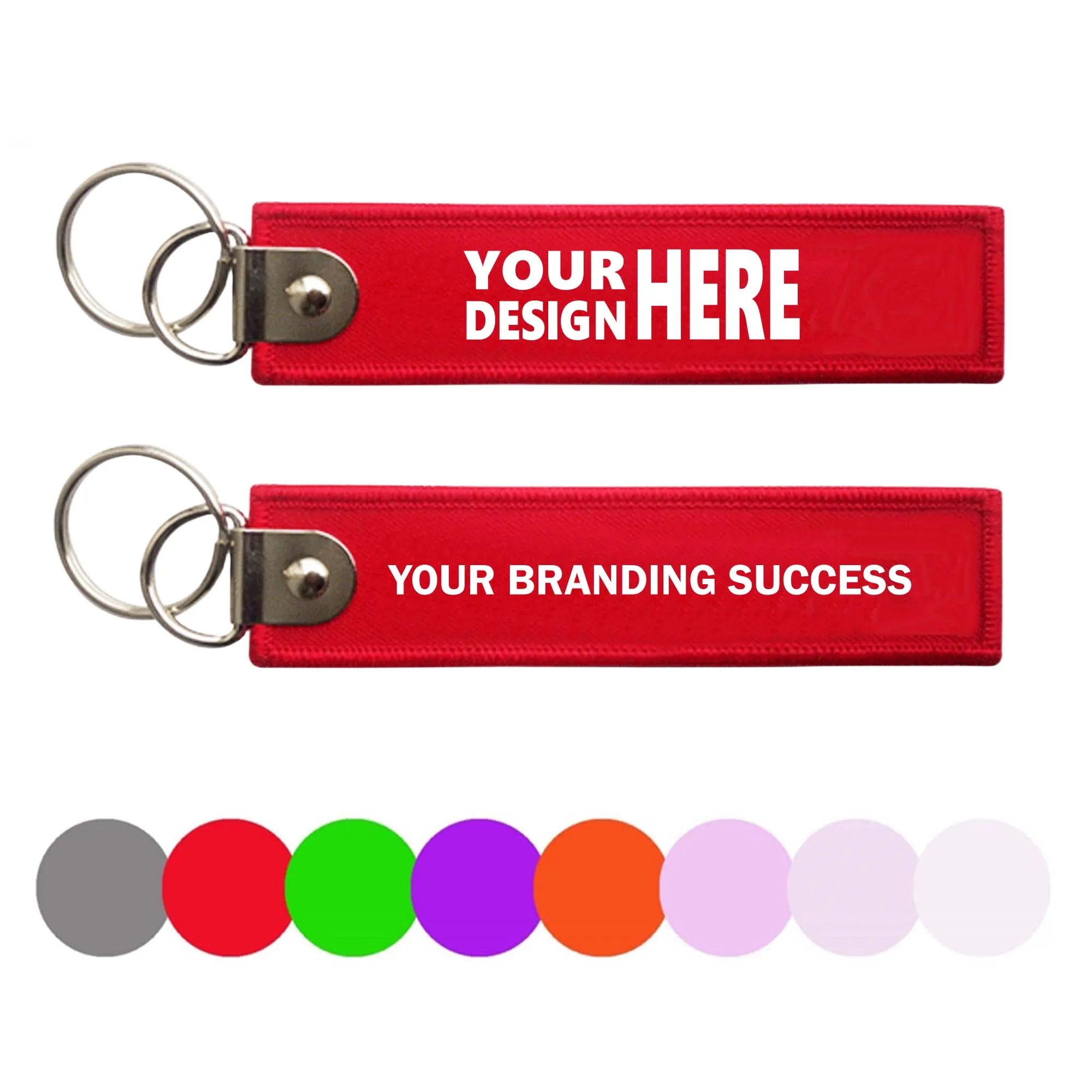 MOQ500 Embroidery Woven Strip Keychain 6