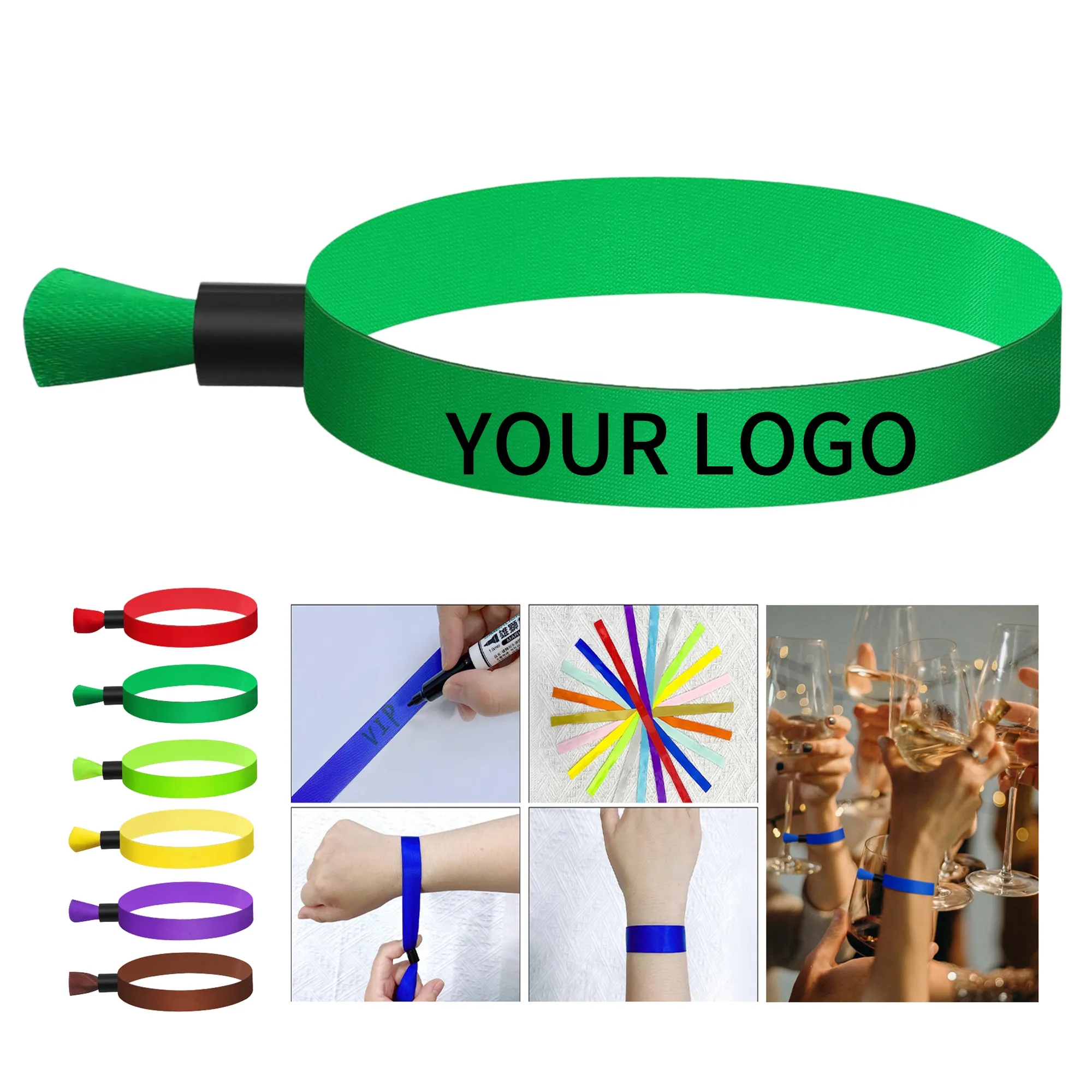 Polyester Satin Wristband 13.7 Inch for Festivals