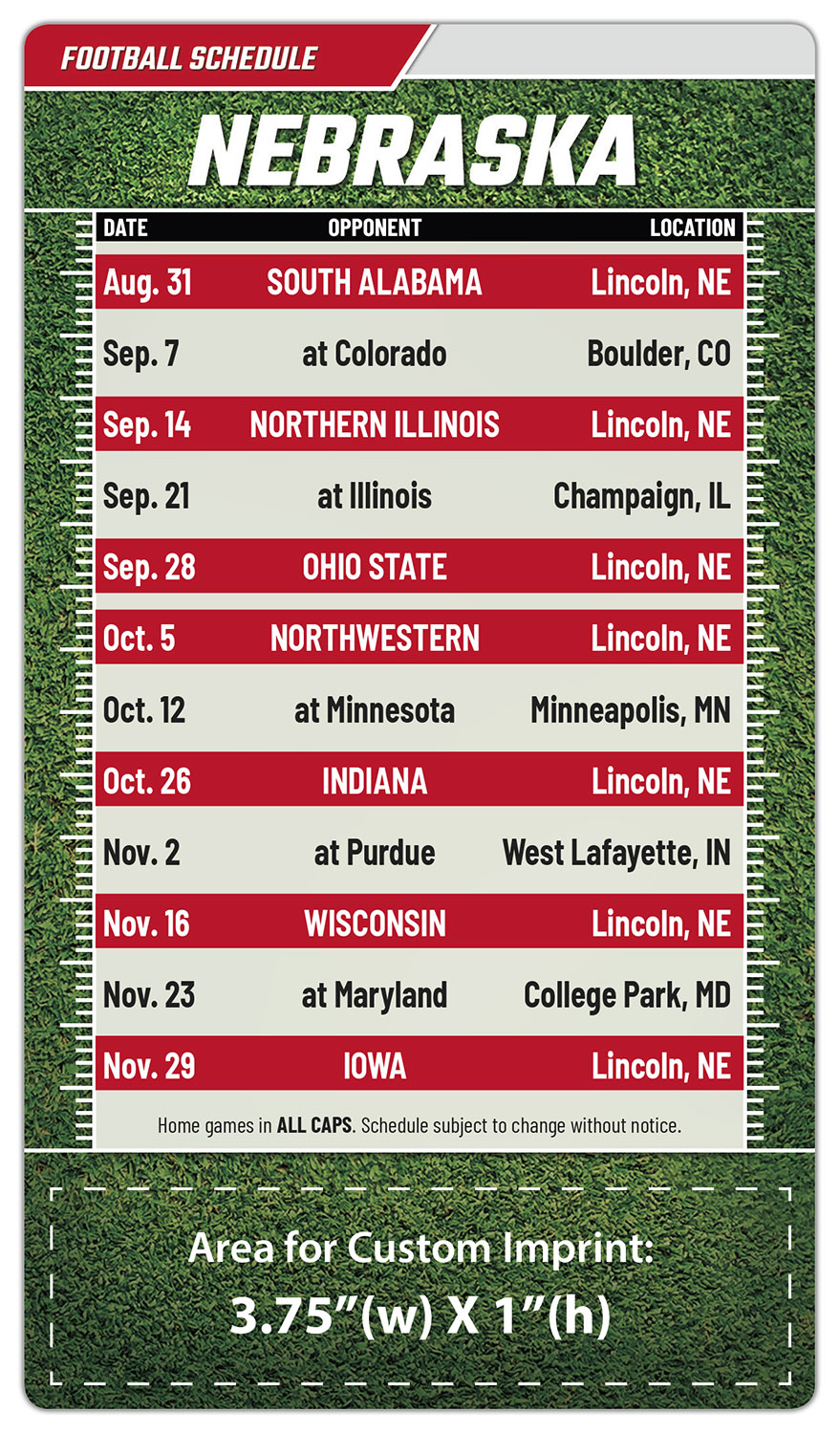 Magnet Sport Schedules - 4x7 Football Round Corners - 25 mil.