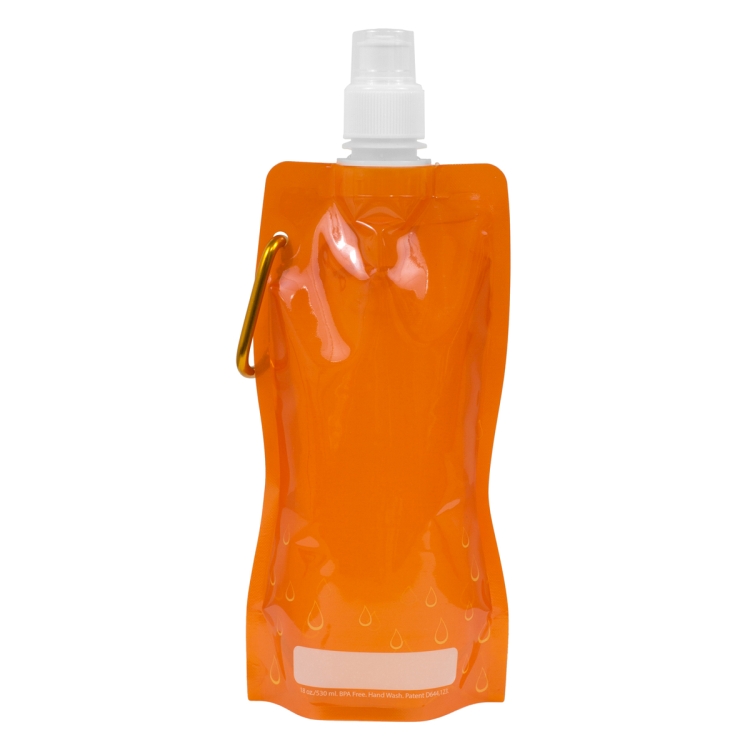 "Roll Up" 18 oz Foldable and Reusable Water Bottle with Matching Carabiner 21