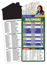 Magna-Card House Shape Magnet Football Schedules (3.5x9)