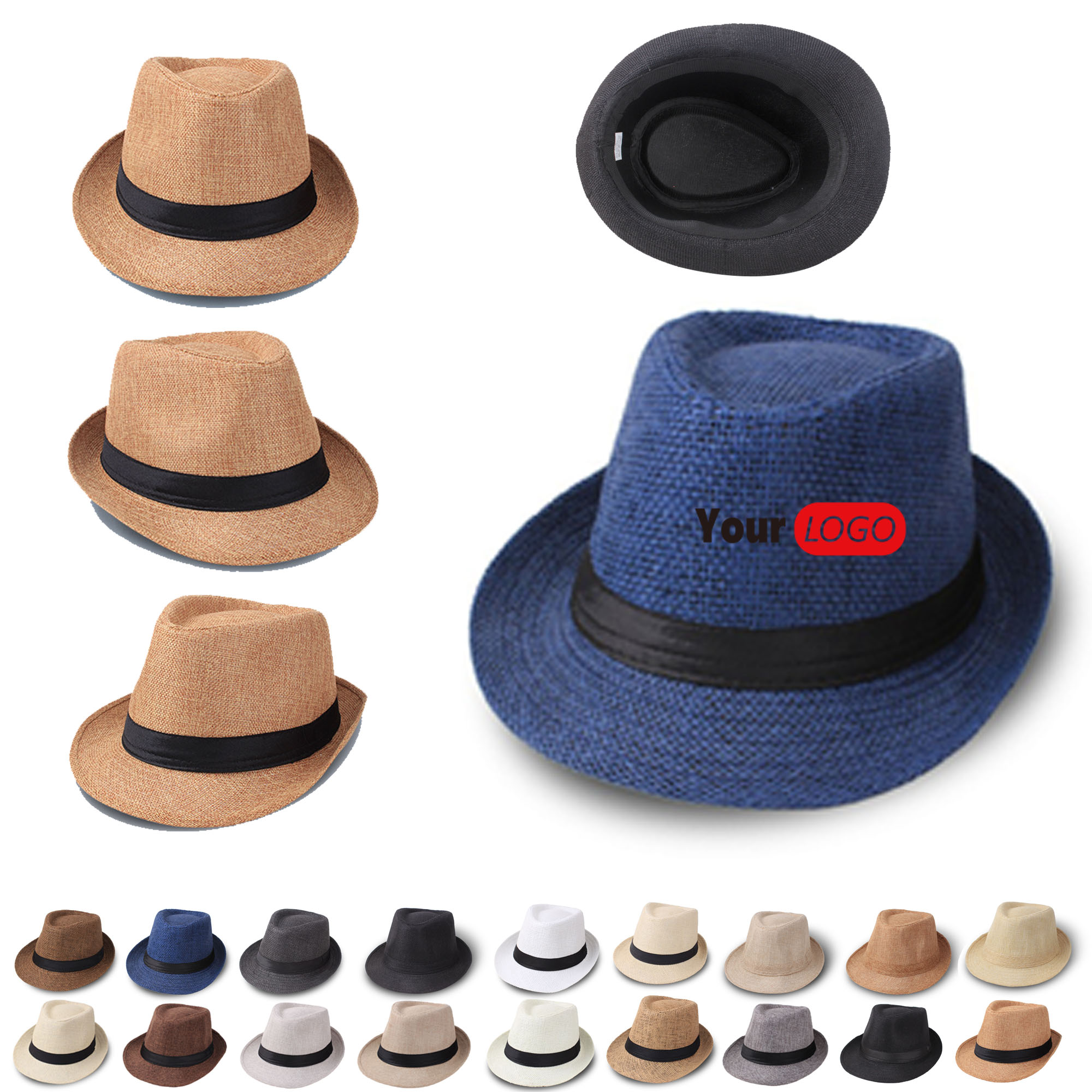 MOQ20 Linen Fabric Sun Hat Customizable Logo 2
