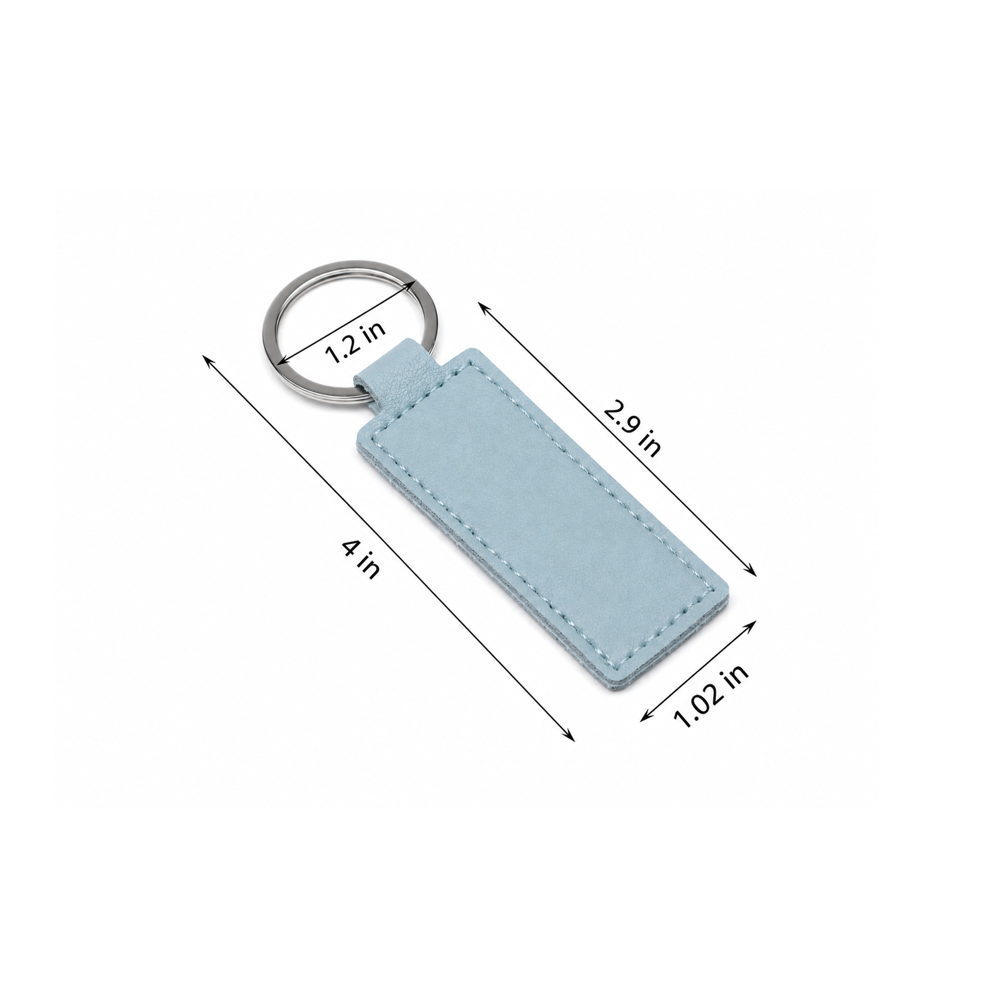 Rectangular PU Leather Keychain 8