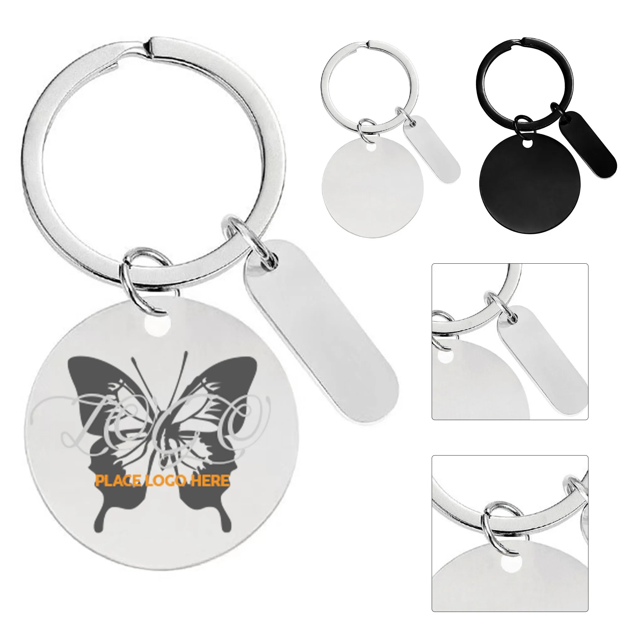 Stainless Steel Round Tag Keychain