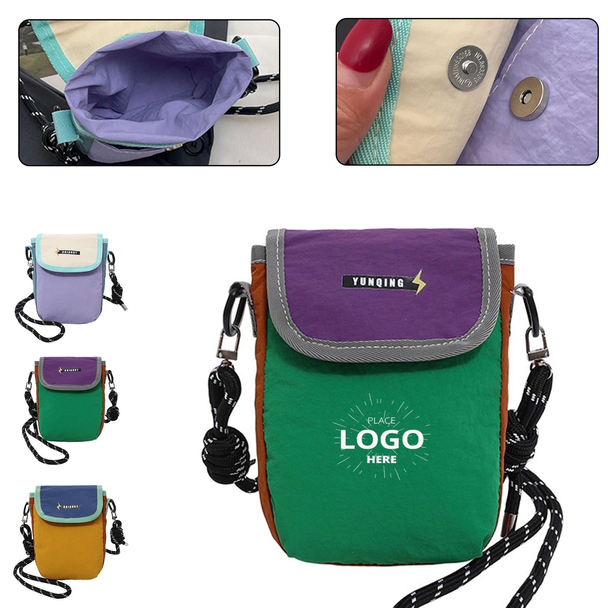 Color?Block Mini Cell Phone Crossbody Pouch 2