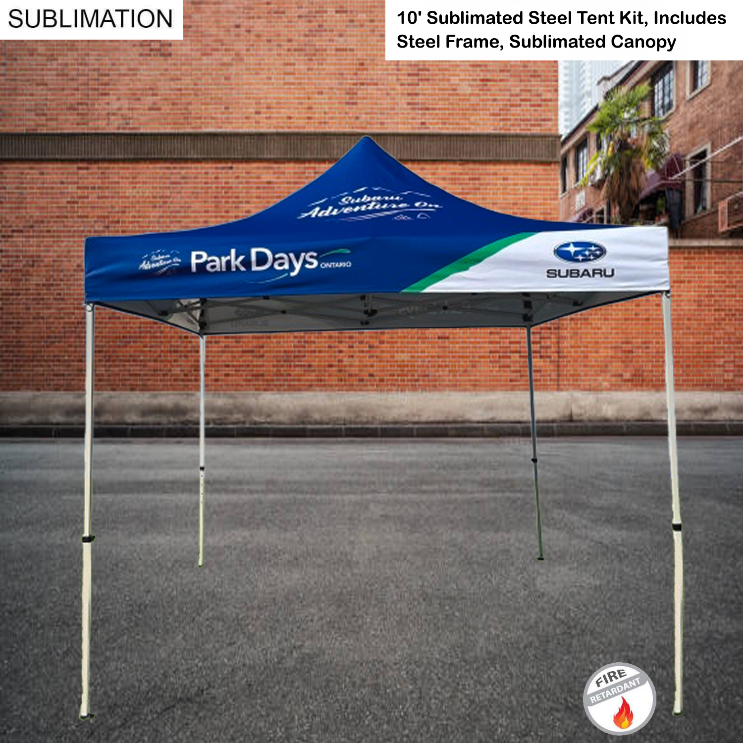 10' Steel Tent Kit, Includes Steel Frame and Sublimated Canopy Only 10