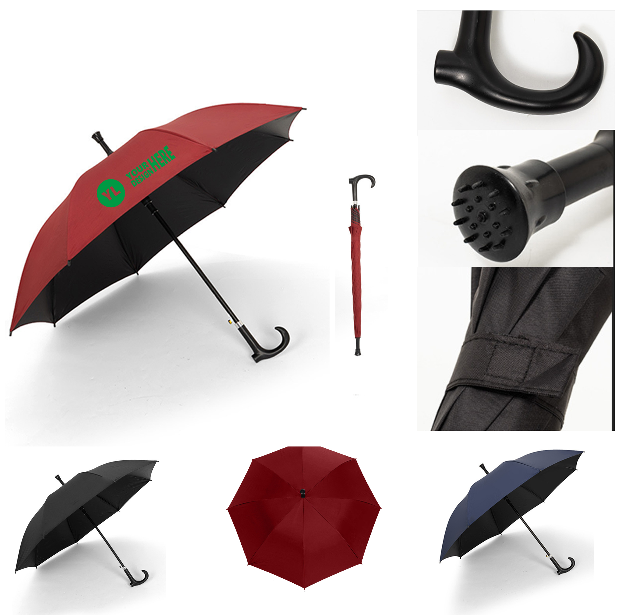 Windproof & Waterproof Hiking Umbrella With Fiberglass Ribs 3