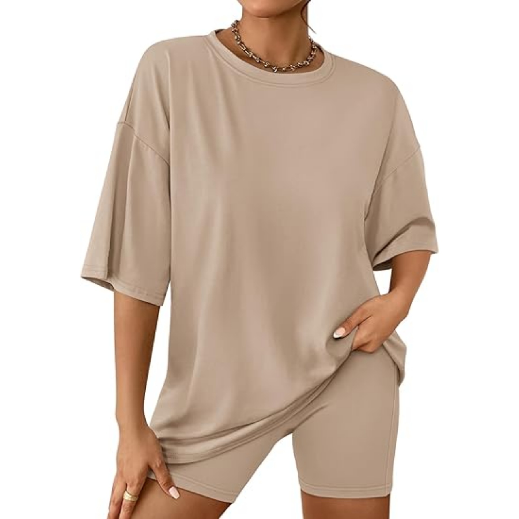 Womens Summer Oversized Tshirts Biker Shorts 27