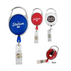 Heavy Duty Carabiner Badge Reel - Close Out