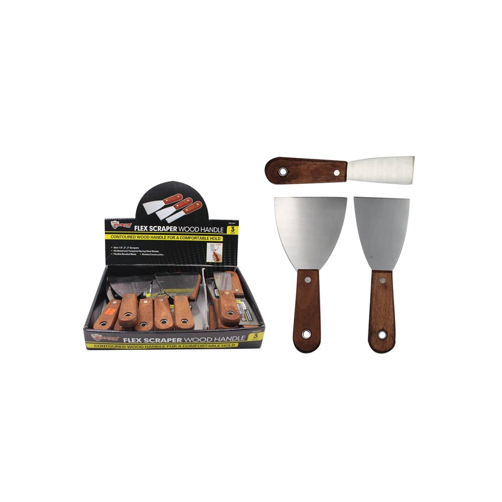 Wood Handle Putty Knives 1"-3" 3