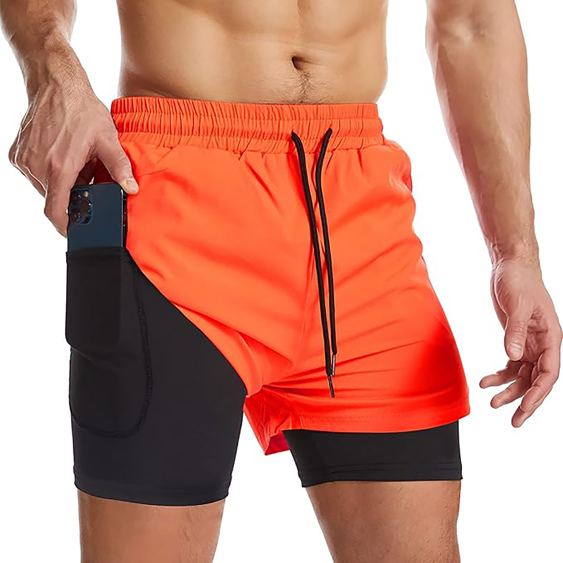 Men's 2 I n 1 Quick Drying Sports Shorts with Lining 54
