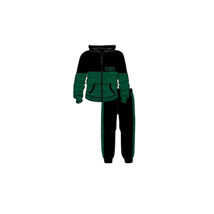 Boys' Fleece Hooded Jacket Set Green 4-7 3