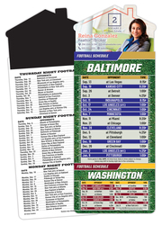 Magna-Card House Shape Magnet Football Schedules (3.5x9)